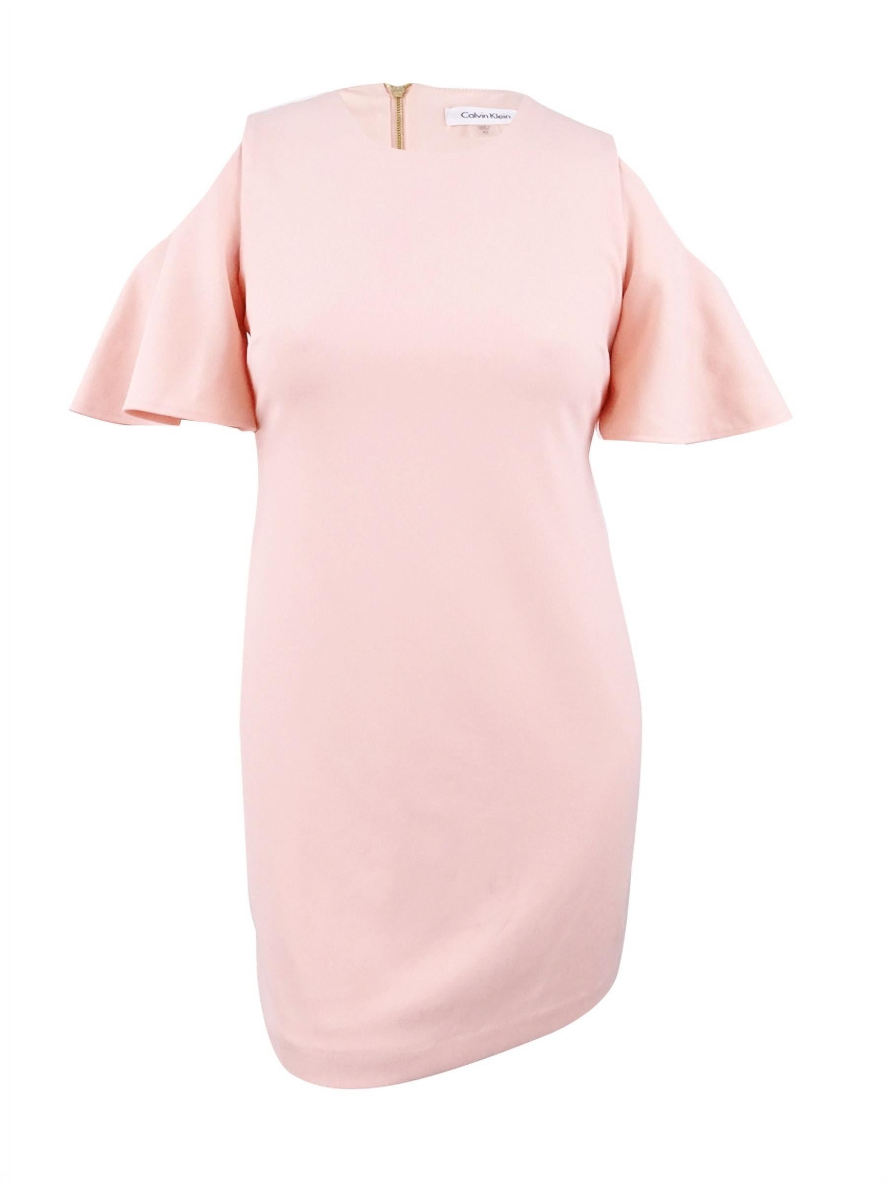 Calvin Klein Women s Cold Shoulder Scuba Crepe Dress 10 Nectar