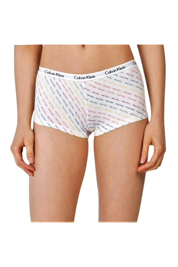 Women's Colorful Rainbow Logo Print Soft Cotton Blend Boyshorts Panties