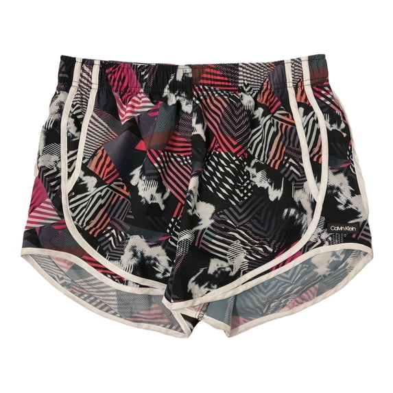 Calvin Klein Women's Comfortable Fashion Print Running Short (Geo Shift Berry, XS)