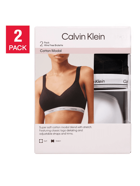 Women's Cotton Modal Balance Wire Free Bra Bralette (Black/White, Large)