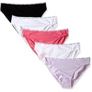 Calvin Klein Women's Cotton Stretch Logo Bikini Panty 5 Pack, Pink Purple, XL