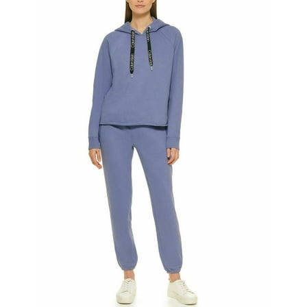 Calvin Klein Women's Cozy Relaxed Fit Fleece Logo Hoodie (Dusk, S)