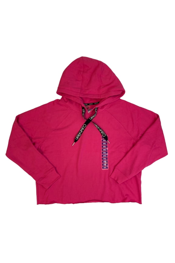 Women's Cozy Relaxed Fit Fleece Logo Hoodie (Electric Pink, S)