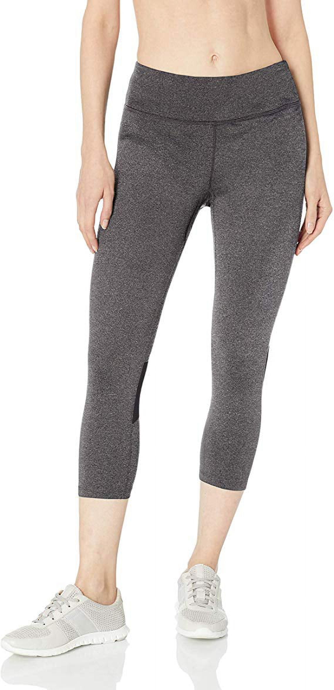 Calvin Klein Women's Crop Tight Power Mesh Piecing Leggings, Gray