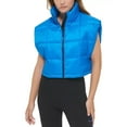 thumbnail image 1 of Calvin Klein Women's Cropped Mock-Neck Zip-up Vest Neon Blue Size XXL MSRP $80, 1 of 3