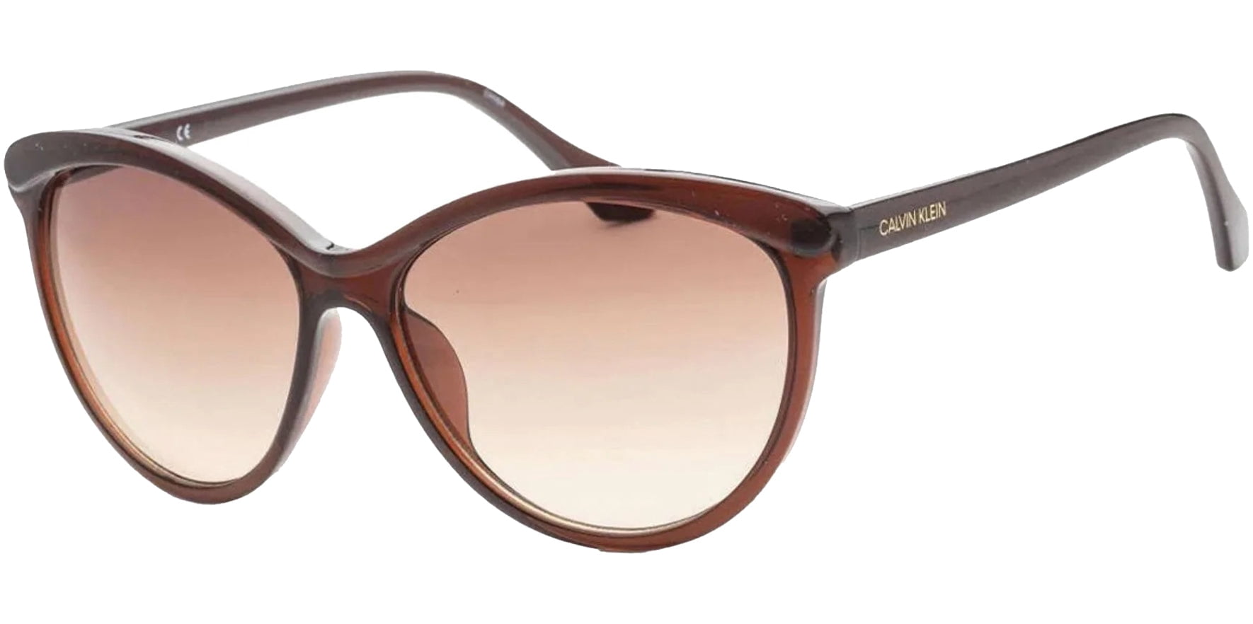 Calvin Klein Women's Crystal Brown Rounded Cat Eye Sunglasses - CK19534S 210