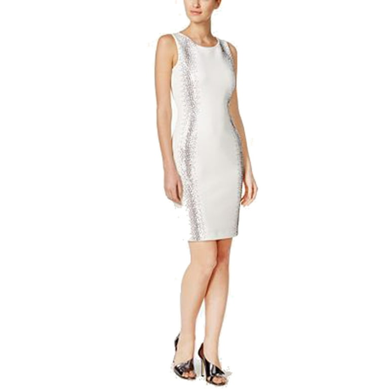 Calvin klein white scuba dress sale