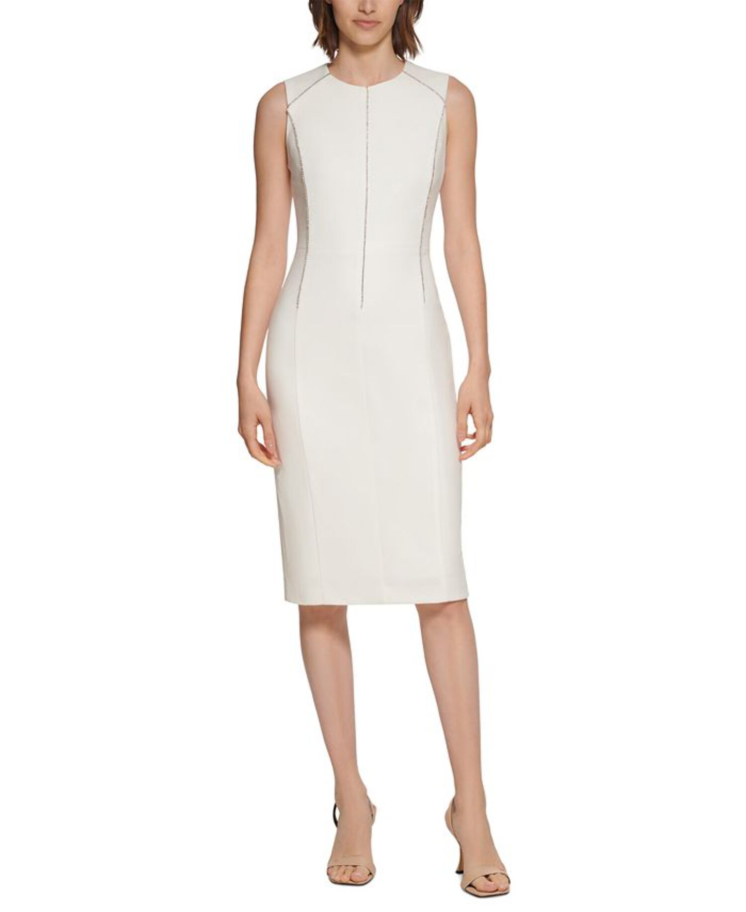 Calvin klein white sheath dress best sale