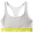thumbnail image 1 of Calvin Klein Women's Flex Motion Racerback Sports Bra, Gray \ Lime,S - US, 1 of 2
