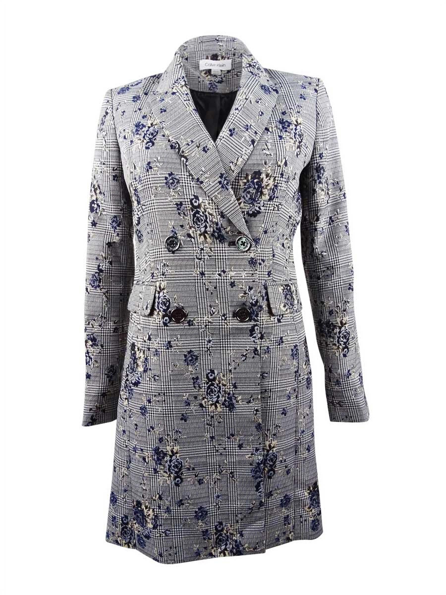 Calvin Klein Women s Floral Printed Double Breasted Jacket 6P Regatta Multi
