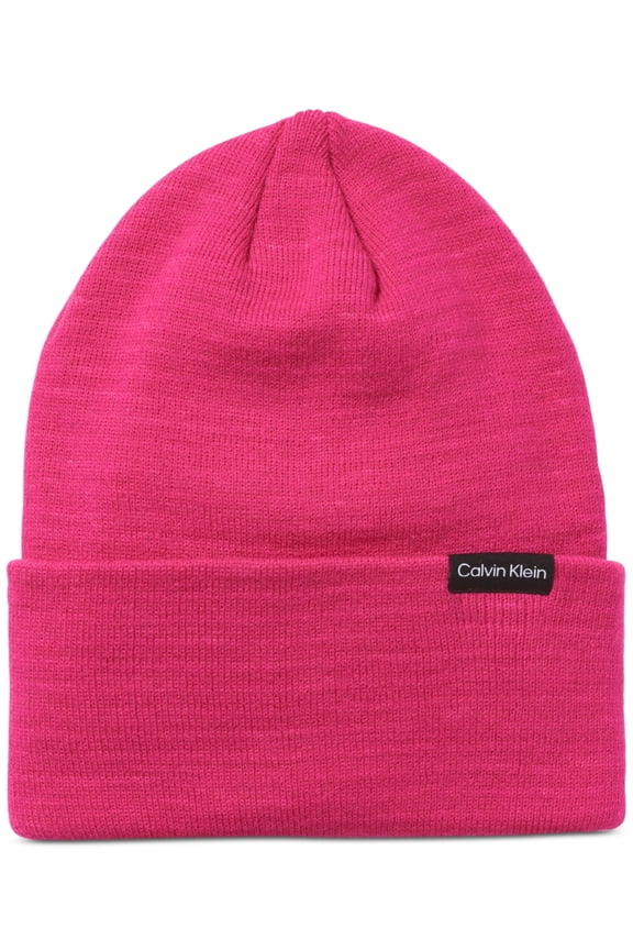 Women's Foldover-Cuff Double-Layered Beanie - Cerise