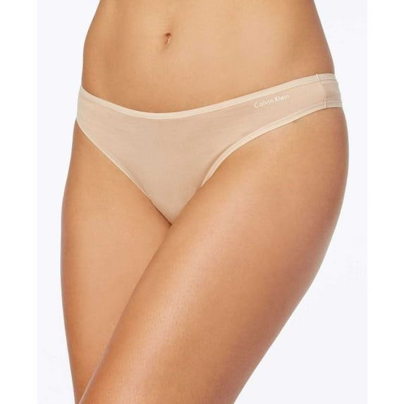 Calvin Klein Womens Cotton Form Thong (X-Large, Warm Camel (277))
