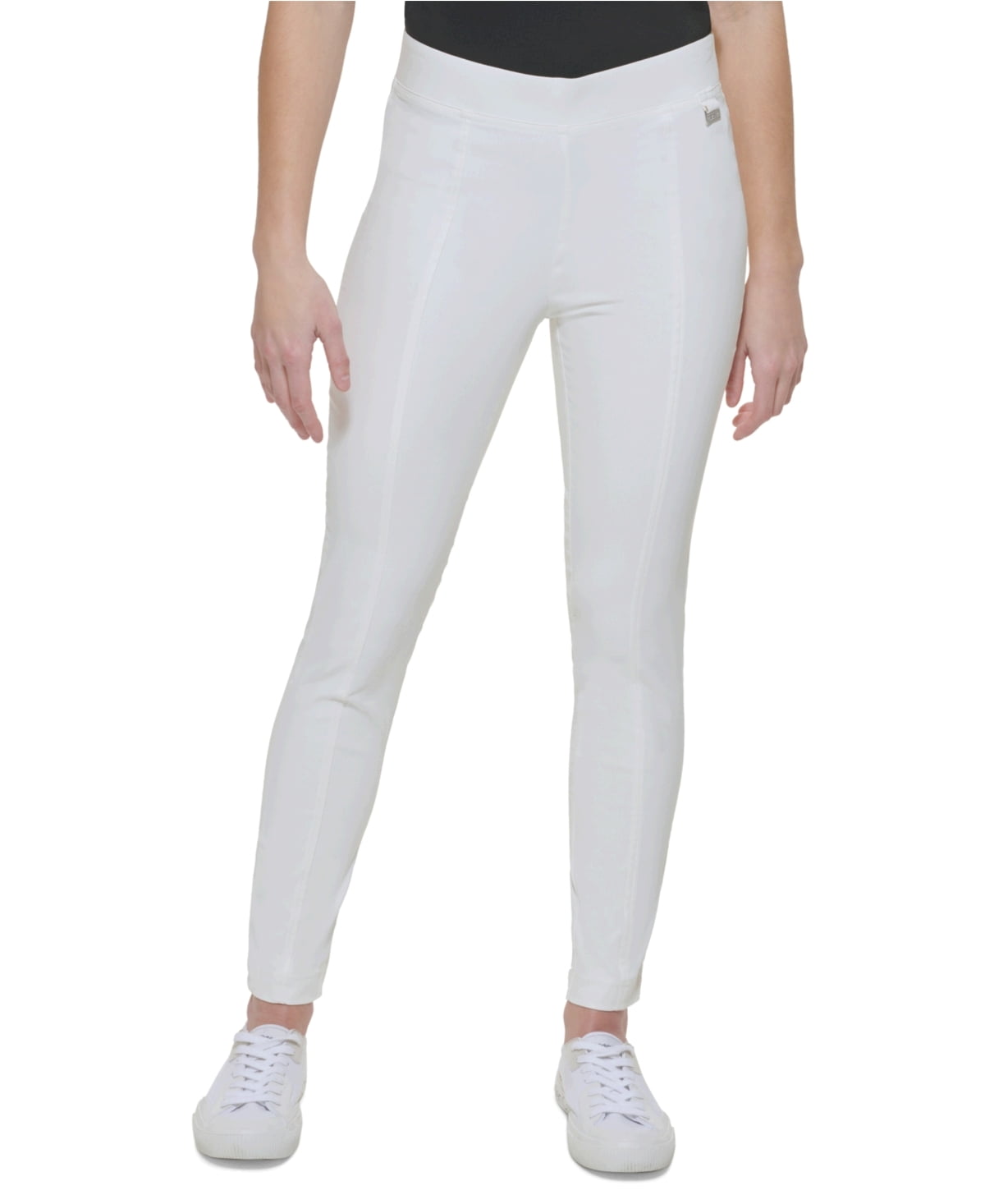 Calvin Klein Women's Front Seam Skinny Pants - Soft White -, soft white,  Size S 
