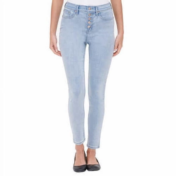 Calvin Klein Women's High Rise Exposed Button Jeans, Glacier 10 - NEW