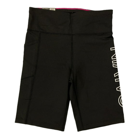 Calvin Klein Women's High Rise Fashion Print Bike Short (Black, L)