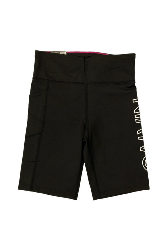 Women's High Rise Fashion Print Bike Short (Black, L)