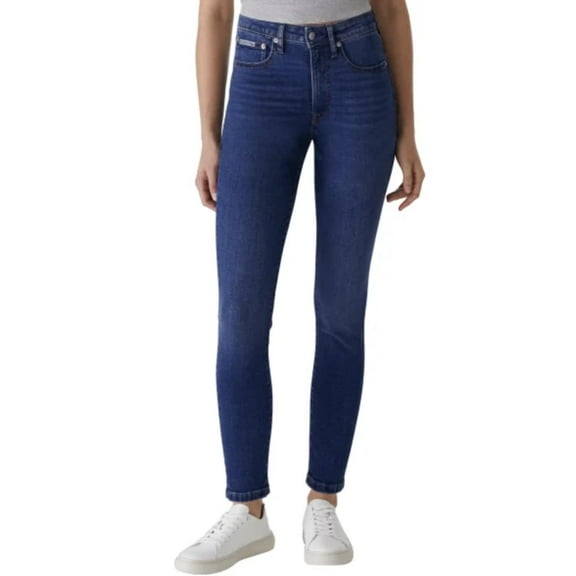 Calvin Klein Women's High Rise Stretch Skinny Jean (US, Numeric, 10, Regular, Regular, Storm Blue (Dark Blue))