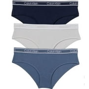 Calvin Klein Womens Hipster Underwear, 3-pack US, Alpha, Small, Regular, Regular, Multi Blue