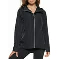 thumbnail image 1 of Calvin Klein Women's Hooded Performance Side-Snap Rain Jacket, Black, S, 1 of 5