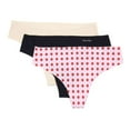 thumbnail image 1 of Calvin Klein Women's Invisibles 3 Pack Thong, Grid Dot Pale Orchid \ Beechwood,S - US, 1 of 4