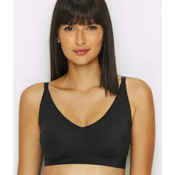 Calvin Klein Women's Invisibles Comfort Lightly Lined Seamless Wireless Triangle Bralette Bra X-Small Black