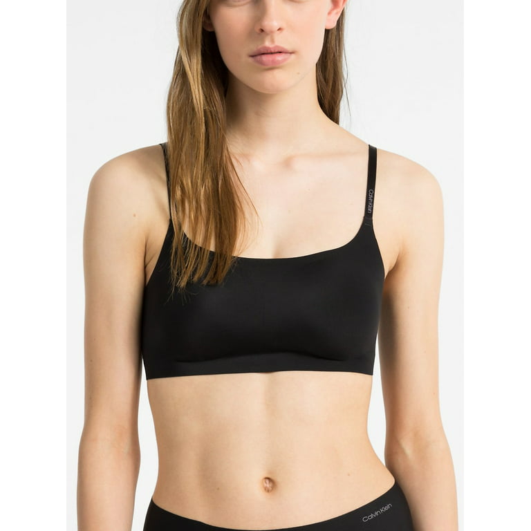 Calvin Klein Women's Invisibles Lighly Lined Bralette, Black, XLarge 