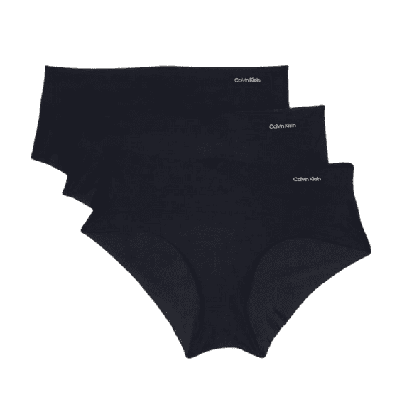 Calvin Klein Women's Invisibles Seamless Hipster Panties Black 3-Pack Small