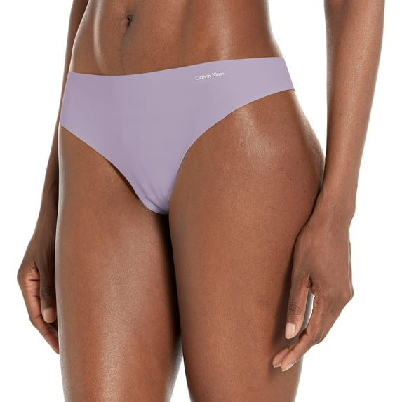 Calvin Klein Women's Invisibles Seamless Thong Panty, Purple Essence, Medium