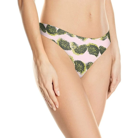 Calvin Klein Women's Invisibles Thong Panty, Pom Pom Print, S