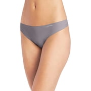 Calvin Klein Women s Invisibles Thong Pantys, Silver Lock, Large