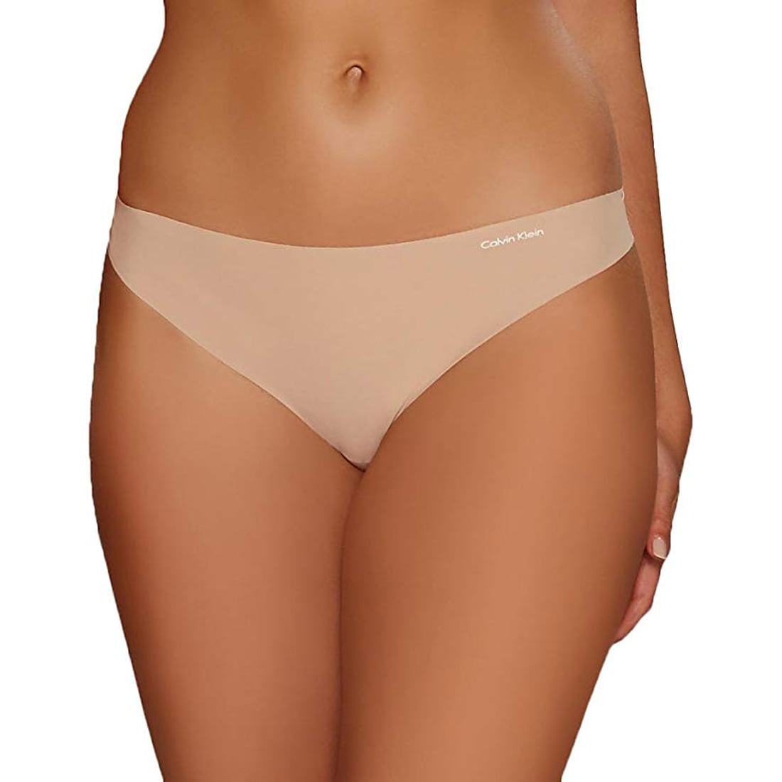 Calvin Klein Women's Invisibles Thong Underwear D3428 Beige Size X-Small 