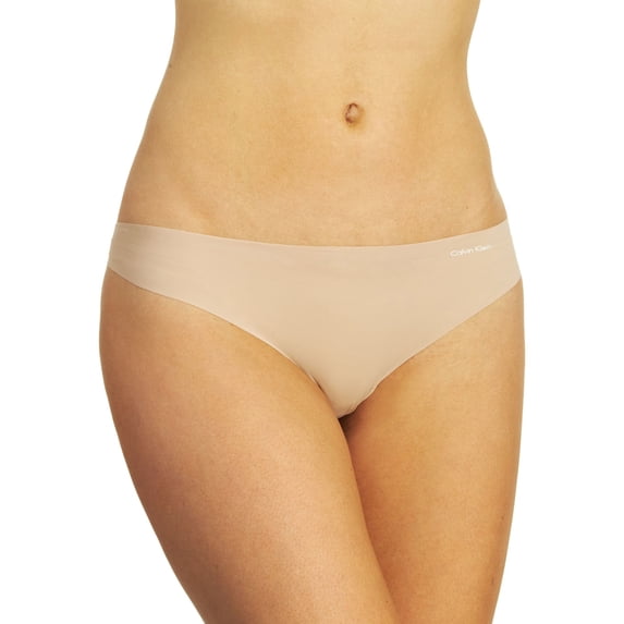 Calvin Klein Women's Invisibles Thongs, Light Caramel, Medium