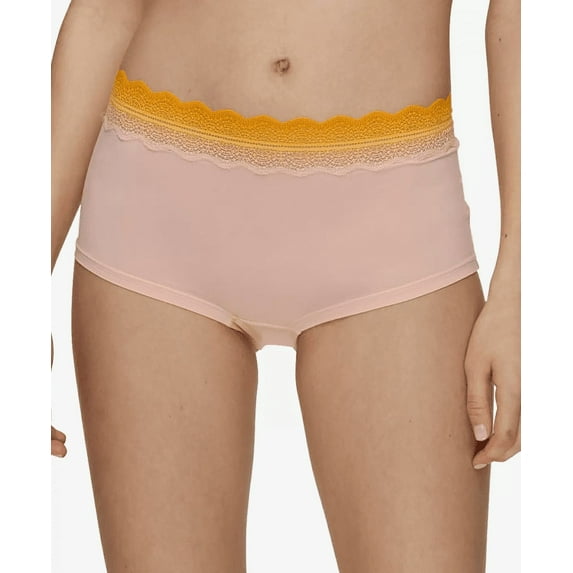 Calvin Klein Women's Lace-Trim Hipster Underwear, Orange, Large