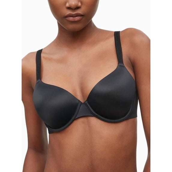 Calvin Klein Women's Liquid Tough Lightly Lined Full Coverage Bra, Black, 34B