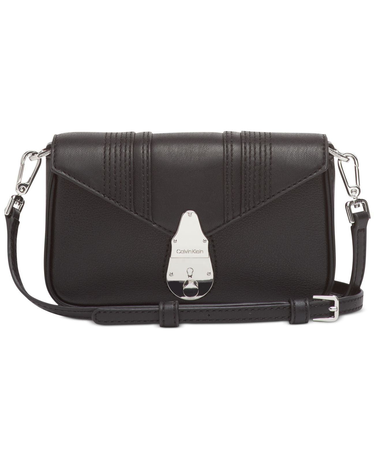 Calvin Klein Lock Leather Shoulder Bag