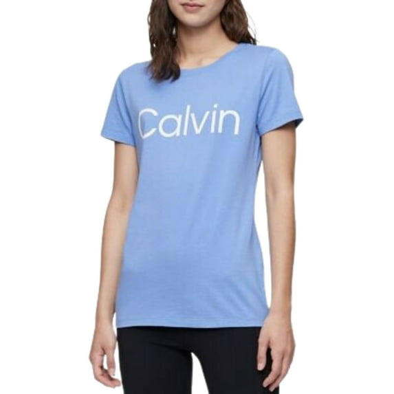 Calvin Klein Women's Logo T-Shirt Blue Size XS
