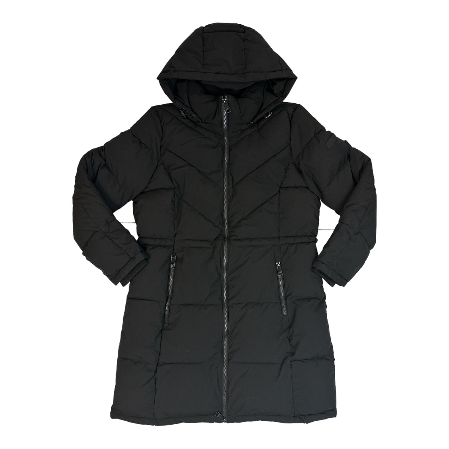 Calvin Klein Women s Long Water Resistant Removable Hooded Puffer Jacket Black S Walmart
