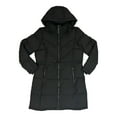 thumbnail image 1 of Calvin Klein Women's Long Water Resistant Removable Hooded Puffer Jacket (Black, S), 1 of 3