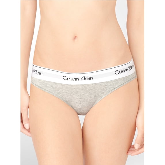 Calvin Klein Women's Modern Cotton Bikini, Grey Heather, Medium