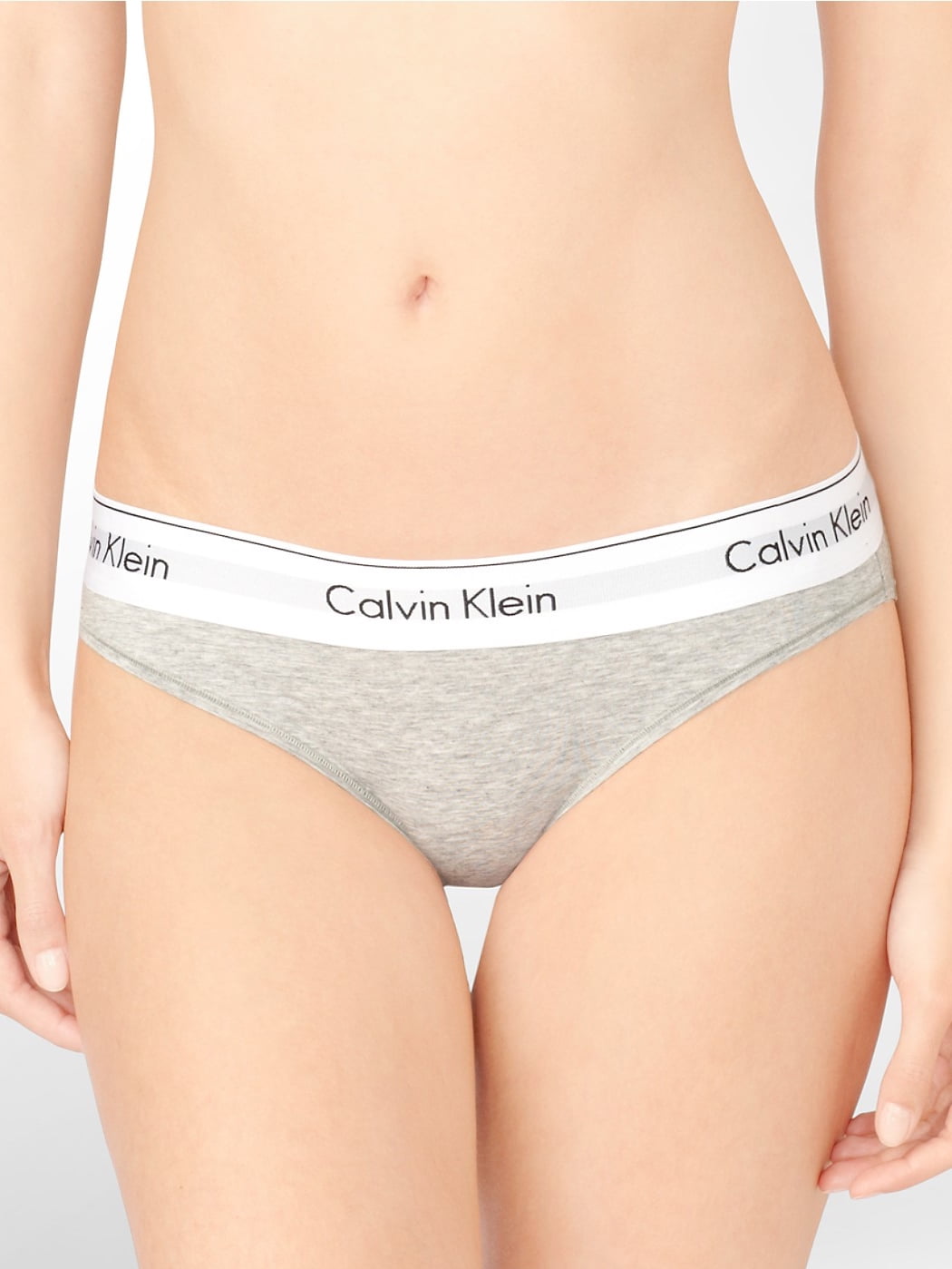 Calvin Klein Women's Modern Cotton Bikini, Grey Heather, Small
