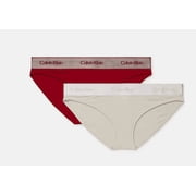 Calvin Klein Women's Modern Cotton Bikini Underwear, Black 2-Pack Small