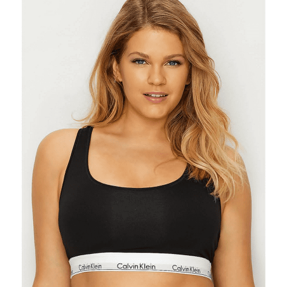 Calvin Klein Women's Modern Cotton Bralette, Black, Medium