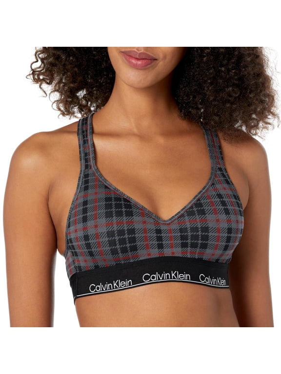 Women's Modern Cotton Holiday Padded Bralette QF7781 - Scotch Plaid