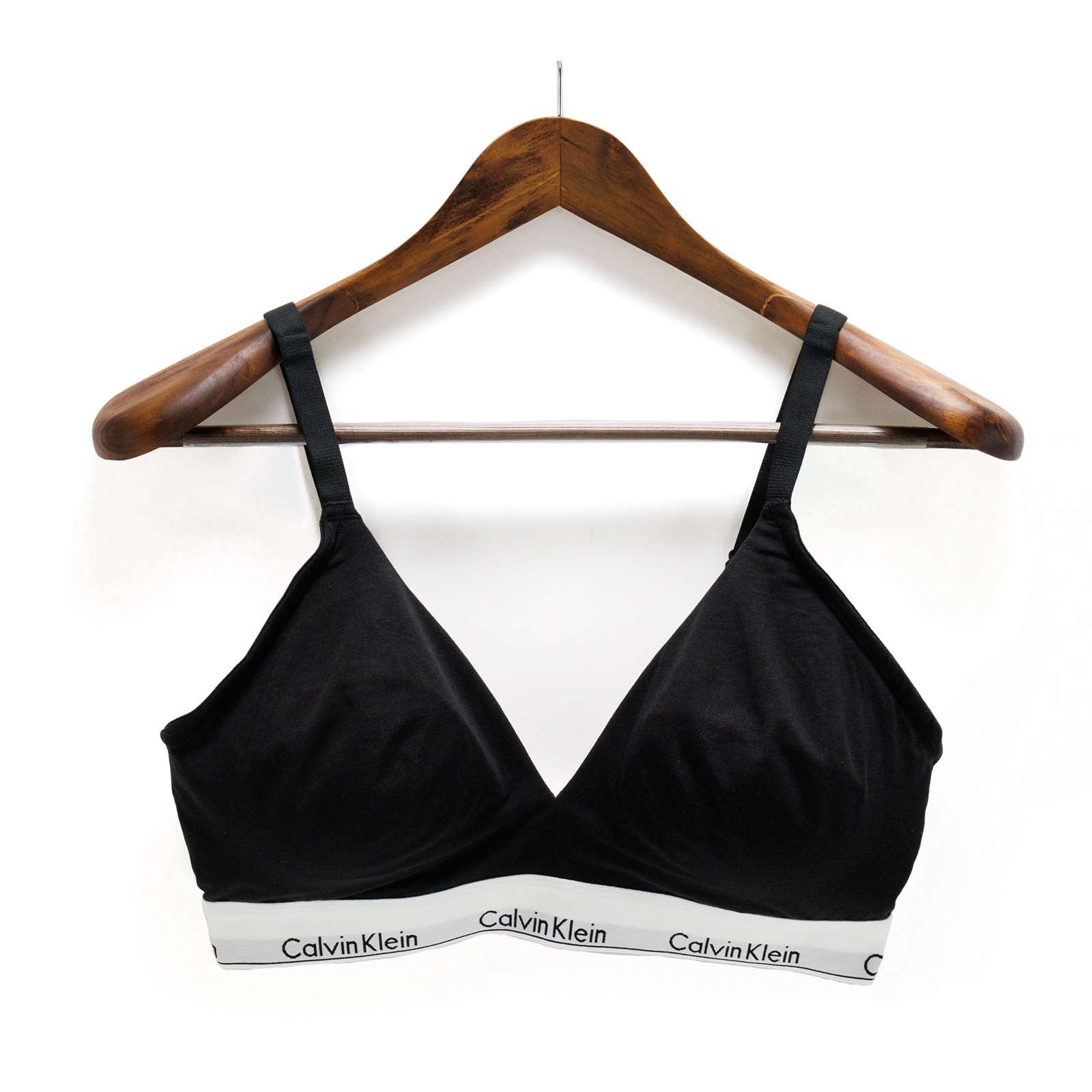 Calvin Klein Women's Modern Cotton Lightly Lined Triangle Wireless Bra,  Black,3X - US