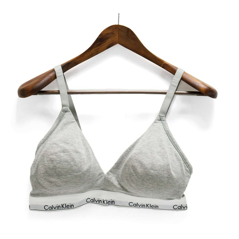 Calvin Klein Women's Modern Cotton Lightly Lined Triangle Wireless Bra,  Grey Heather,2X - US
