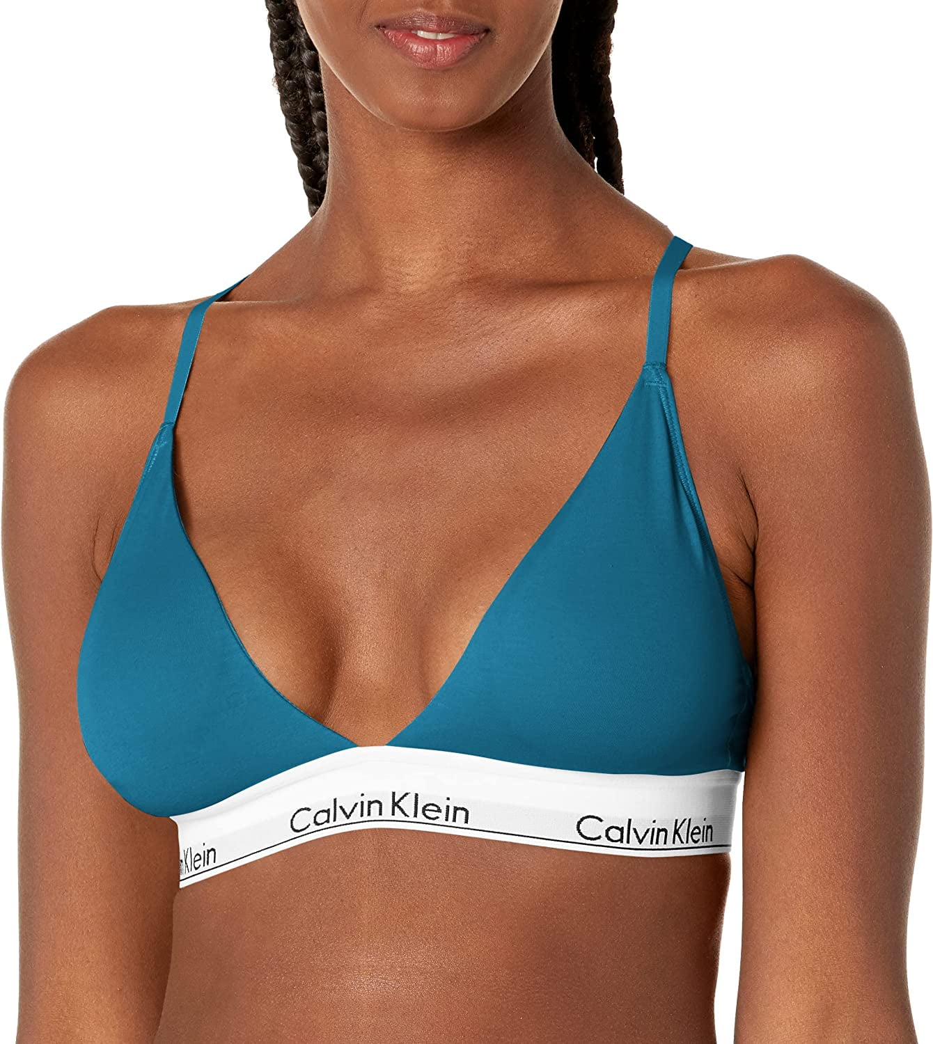 Calvin Klein Women's Modern Cotton Lightly Lined Triangle Bralette :  : Clothing, Shoes & Accessories