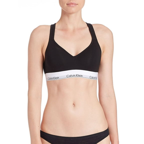Calvin Klein Women’s Modern Cotton Lightly Lined Wireless Bralette, Black, Small