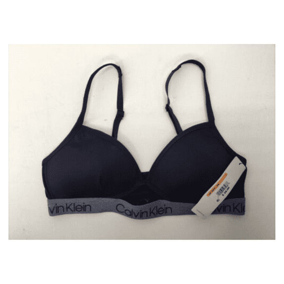 Calvin Klein Women's Modern Cotton Lightly Lined triangle bra blue grey, Sm