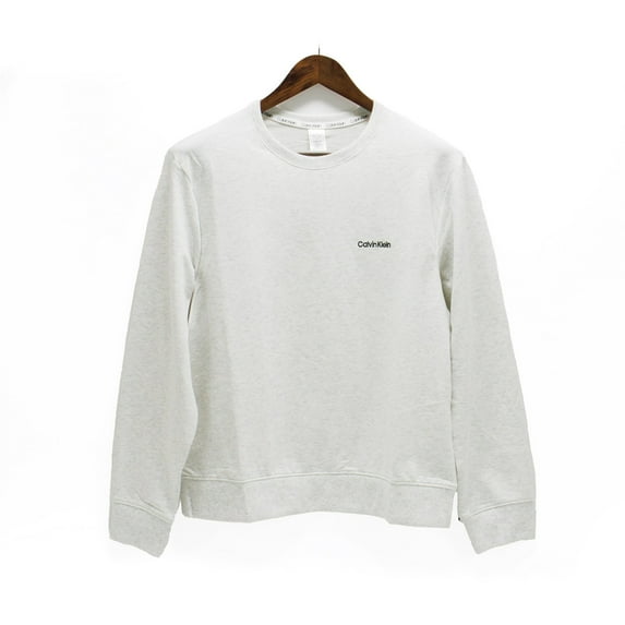 Calvin Klein Women's Modern Cotton Lounge Sweatshirt, Snow Heather,S - US