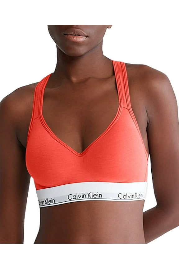 Women's Modern Cotton Padded Bralette QF1654 - Calypso Coral, Size Medium